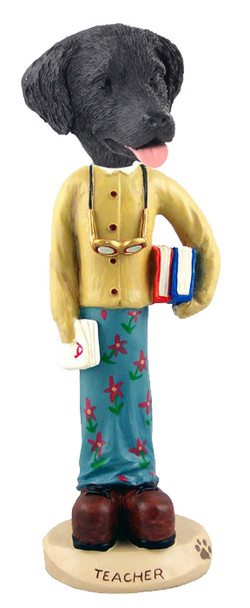 Dog Lover Hand-painted Figurine - Flat Coated Retriever Teacher (female) Doogie Collectible From Conversation Concepts
