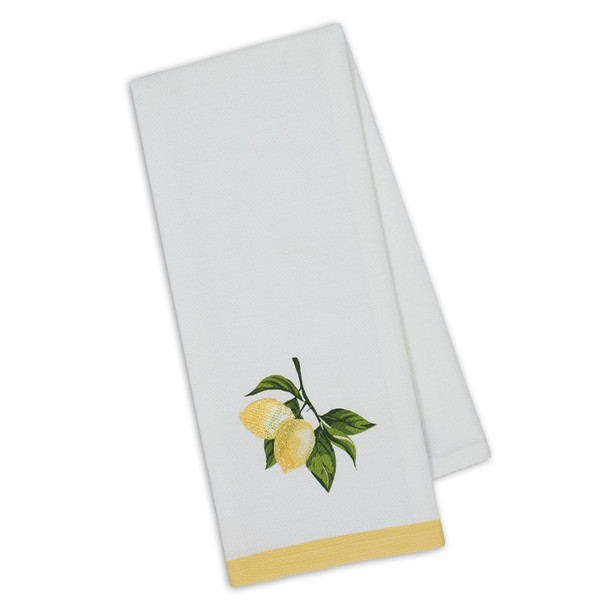 Lemon Tree Branch Design Embellished Cotton Dish Towel 18x28 from Design Imports