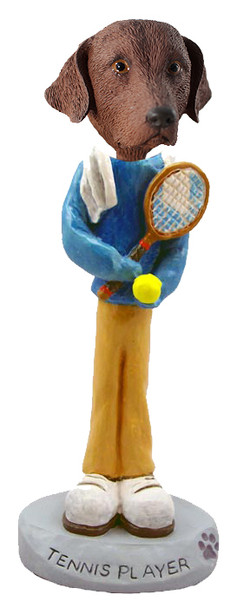 Dog Lover Hand-painted Figurine - Chesapeake Bay Retriever Tennis Player Doogie Collectible From Conversation Concepts