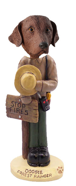 Dog Lover Hand-painted Figurine - Chesapeake Bay Retriever Forest Ranger Doogie Collectible From Conversation Concepts