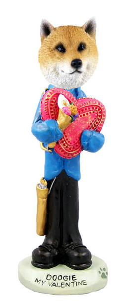 Dog Lover Hand-painted Figurine - Shiba Inu Valentine Doogie Collectible From Conversation Concepts