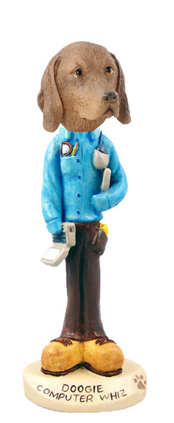 Dog Lover Hand-painted Figurine - Vizsla Computer Whiz Doogie Collectible From Conversation Concepts