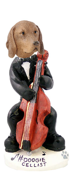 Dog Lover Hand-painted Figurine - Vizsla Cellist Doogie Collectible From Conversation Concepts