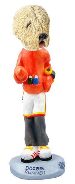 Dog Lover Hand-painted Figurine - Soft Coated Wheaten Terrier Runner Doogie Collectible From Conversation Concepts
