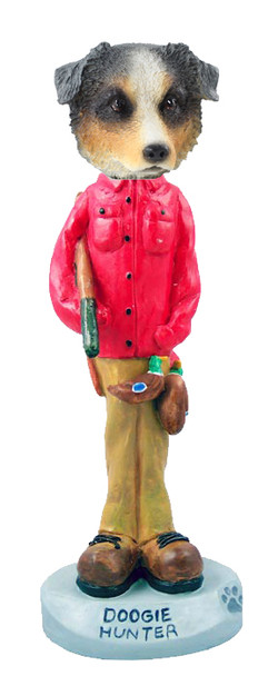 Dog Lover Hand-painted Figurine - Australian Shepherd, Blue Hunter Doogie Collectible From Conversation Concepts