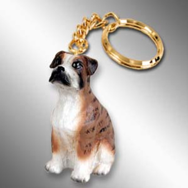 Dog Lover Hand Painted Keychain - Boxer Brindle W/uncropped Ears From Conversation Concepts