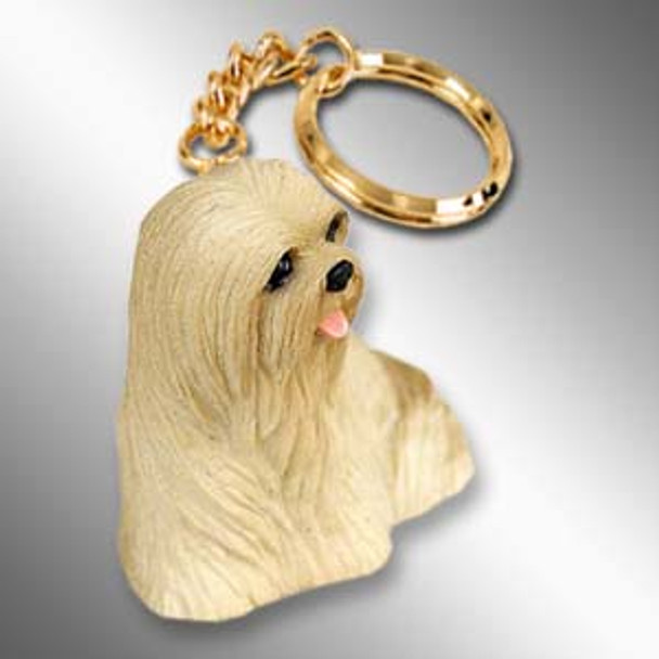 Dog Lover Hand Painted Keychain - Lhasa Apso Blonde From Conversation Concepts