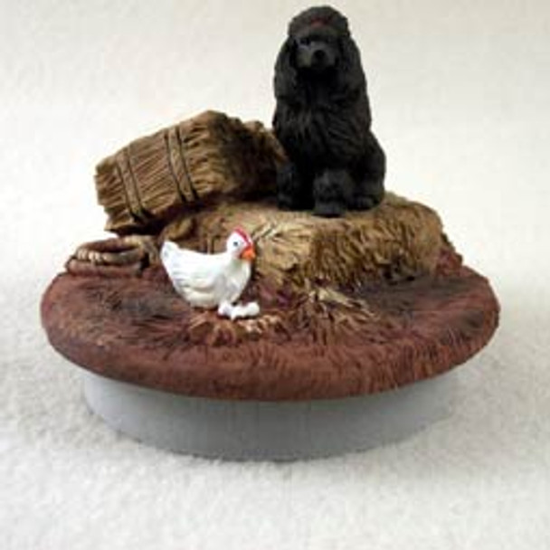 Dog Lover Decorative Candle Lid Topper - Poodle Chocolate Tiny One "a Day On The Farm" From Conversation Concepts