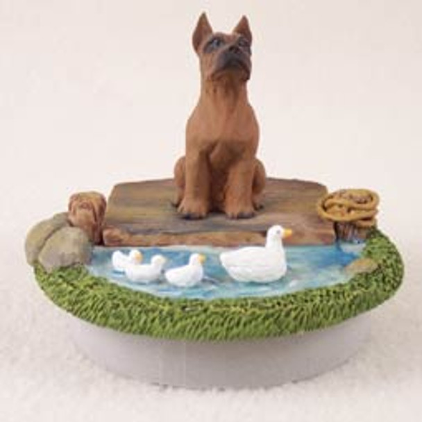Dog Lover Decorative Candle Lid Topper - Boxer Tawny Tiny One "a Day On The Lake" From Conversation Concepts