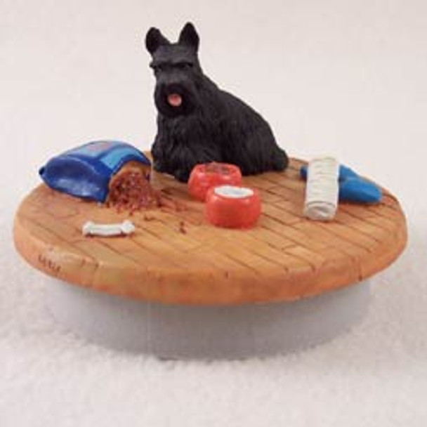 Dog Lover Decorative Candle Lid Topper - Scottish Terrier Tiny One "a Day At Home" From Conversation Concepts