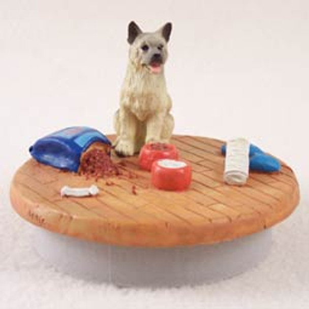 Dog Lover Decorative Candle Lid Topper - Akita Fawn Tiny One "a Day At Home" From Conversation Concepts