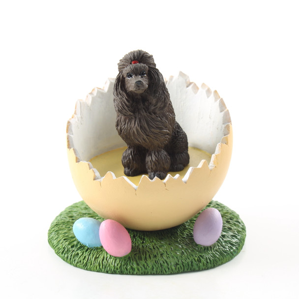 Dog Lover Decorative Hand Painted Pastel Easter Eggs Figurine - Poodle Chocolate From Conversation Concepts