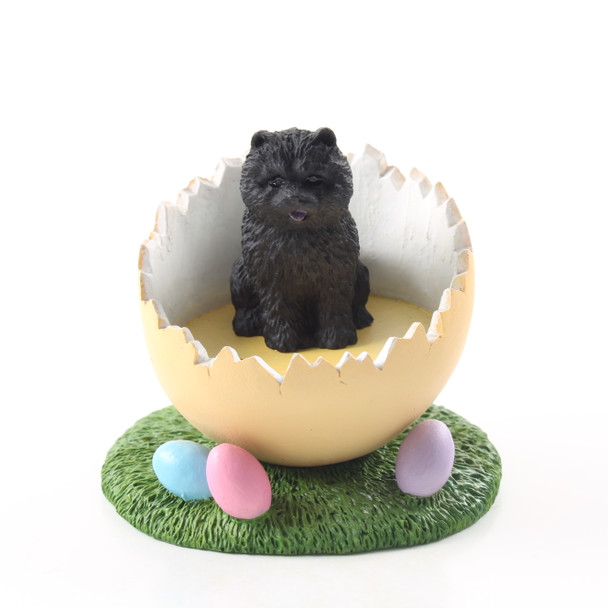 Dog Lover Hand-painted Figurine - Chow Black Easter Egg From Conversation Concepts