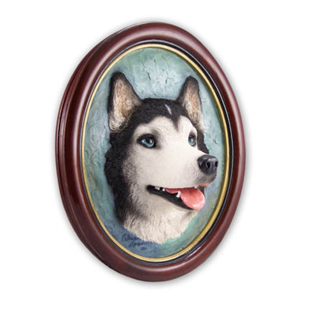 Dog Lover Husky Black & White W/blue Eyes Portrait Wall Decor From Conversation Concepts