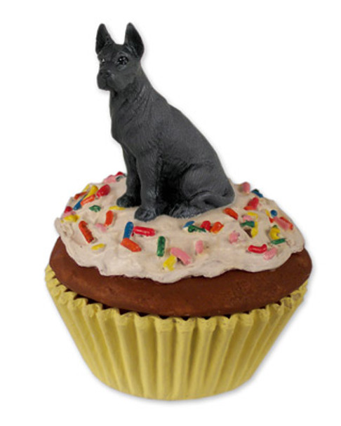 Dog Lover Hand Painted Pupcake Trinket Box - Great Dane Black From Conversation Concepts