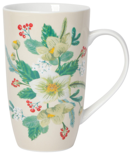 Porcelain Coffee Mug - Winterblossom Floral Print Design 20 oz  from Now Designs