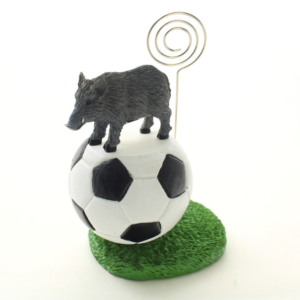 Desktop Hand Painted Animal Soccer Ball Memo Holder - Razorback Hog From Conversation Concepts