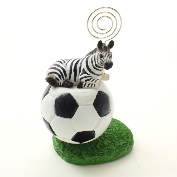 Desktop Hand Painted Animal Soccer Ball Memo Holder - Zebra From Conversation Concepts