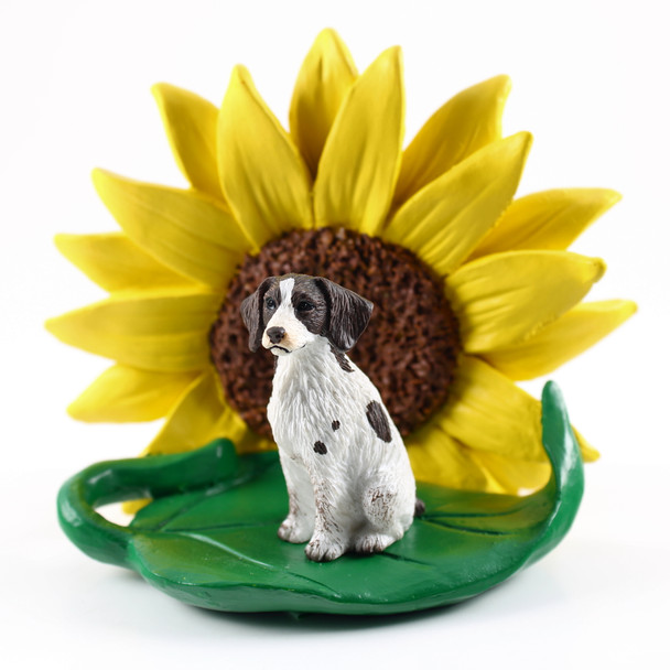 Dog Lover Decorative Hand Painted Sunflower Figurine - Brittany Liver & White Spaniel From Conversation Concepts