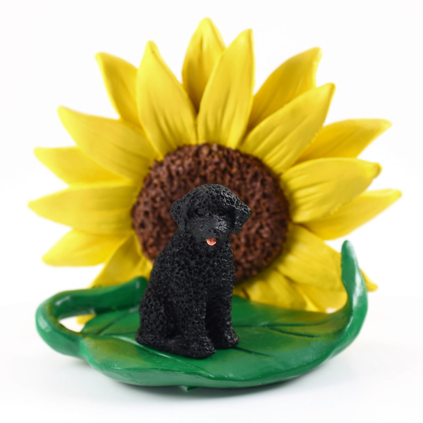 Dog Lover Hand-painted Figurine - Portuguese Water Dog Sunflower From Conversation Concepts