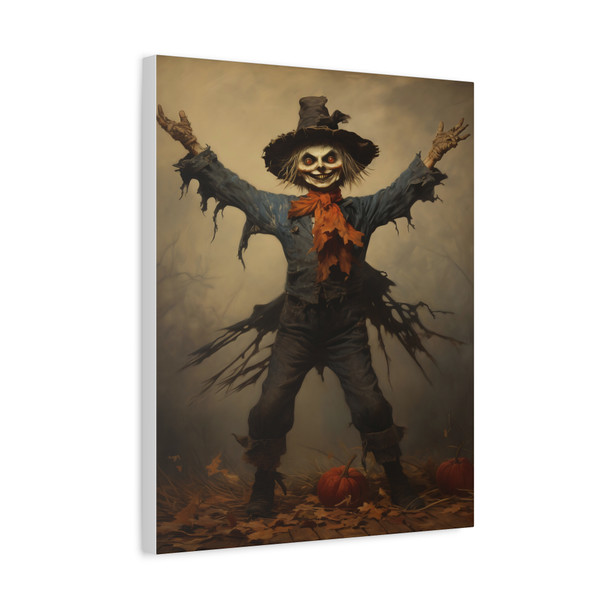 Harvest of Nightmares: Rural Halloween Horror, Scarecrow Dark Art - Unframed Canvas Wall Art Decor