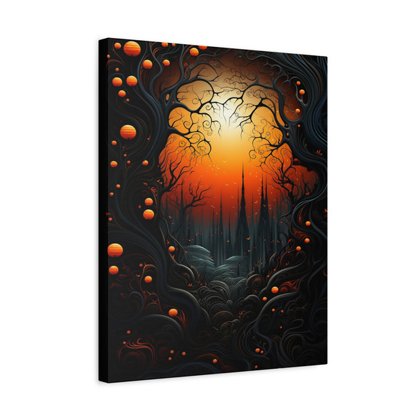 Luminous Cathedral of Spheres: Digital Surrealism Artwork - Unframed Canvas Wall Art Decor 16″ x 20″ (Vertical)/1.25"