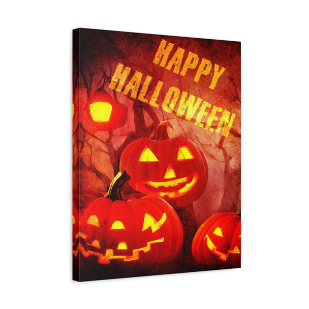 Halloween Glow: Jack-o'-Lantern Festival, Festive Seasonal Art - Unframed Canvas Wall Art Decor 16″ x 20″ (Vertical)/1.25"