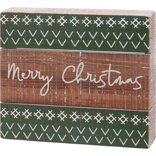 Decorative Wooden Slat Box Sign - Merry Christmas - Bohemian Design 8x7 from Primitives by Kathy