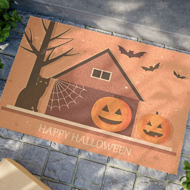 Happy Halloween Anti-Slip Coir Doormat 24" x 16" - Midnight Manor Happy Halloween Anti-Slip Coir Doormat 24" x 16" - Midnight Manor