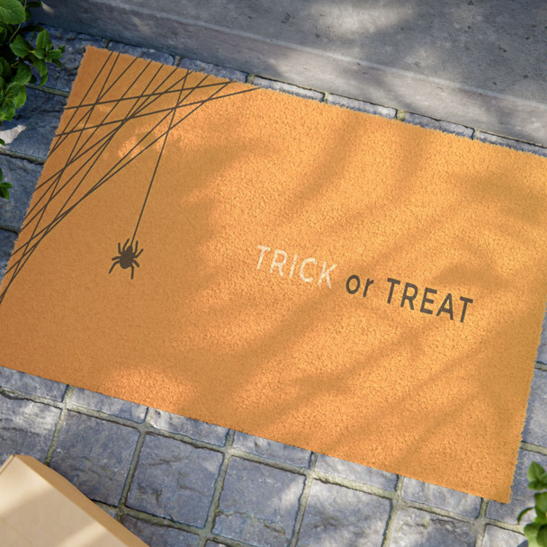 Halloween Anti-Slip Coir Doormat 24" x 16" - Spooky Web