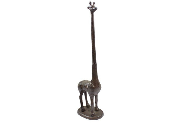 Handcrafted Cast Iron Giraffe Paper Towel Holder 19" from Hampton Creations Handcrafted Cast Iron Giraffe Paper Towel Holder 19" from Hampton Creations