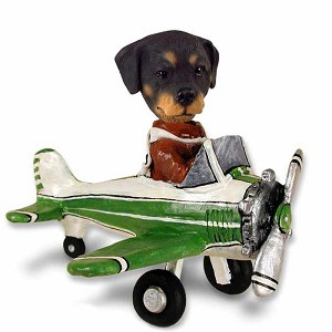 Rottweiler Airplane Doogie Collectible Dog Figurine