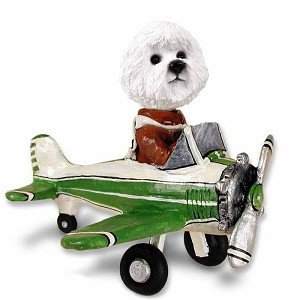 Bichon Frise Airplane Doogie Collectible Dog Figurine