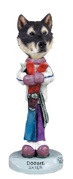 Alaskan Malamute Skier Doogie Collectible Dog Figurine