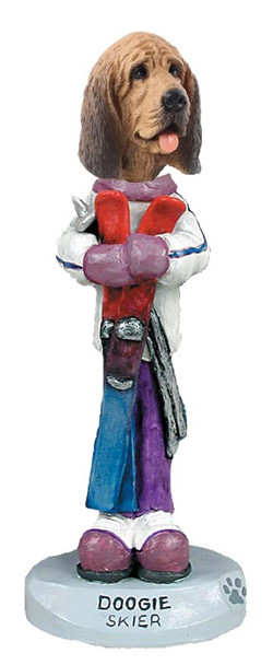 Bloodhound Skier Doogie Collectible Dog Figurine