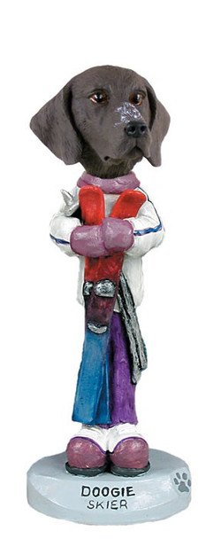 German Shorthaired Pointer Skier Doogie Collectible Dog Figurine