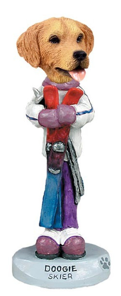 Golden Retriever Skier Doogie Collectible Dog Figurine