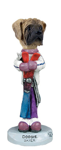 Mastiff Skier Doogie Collectible Dog Figurine