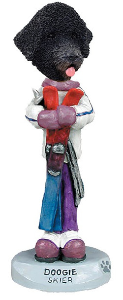 Portuguese Water Dog Skier Doogie Collectible Dog Figurine