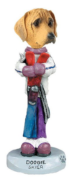 Rhodesian Ridgeback Skier Doogie Collectible Dog Figurine