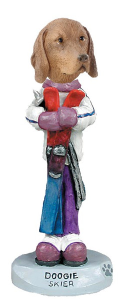 Vizsla Skier Doogie Collectible Dog Figurine