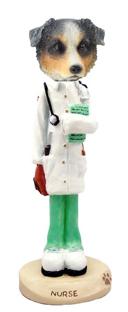 Blue Australian Shepherd Nurse Doogie Collectible Dog Figurine