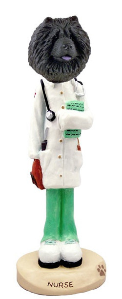 Black Chow Nurse Doogie Collectible Dog Figurine