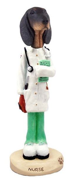 Black & Tan Coonhound Nurse Doogie Collectible Dog Figurine