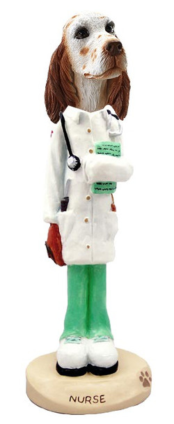 Orange Belton English Setter Nurse Doogie Collectible Dog Figurine