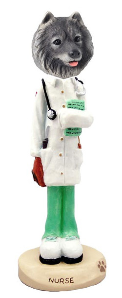 Keeshond Nurse Doogie Collectible Dog Figurine