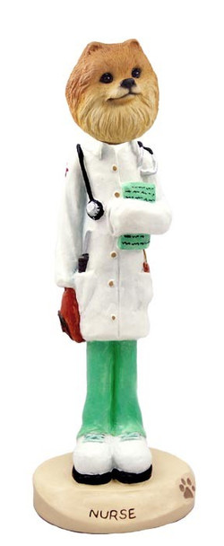 Red Pomeranian Nurse Doogie Collectible Dog Figurine