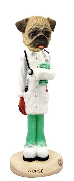 Brown Pug Nurse Doogie Collectible Dog Figurine