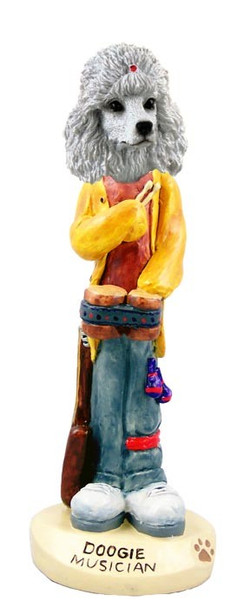 White Poodle Musician Doogie Collectible Dog Figurine