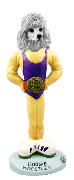 White Poodle Wrestler Doogie Collectible Dog Figurine